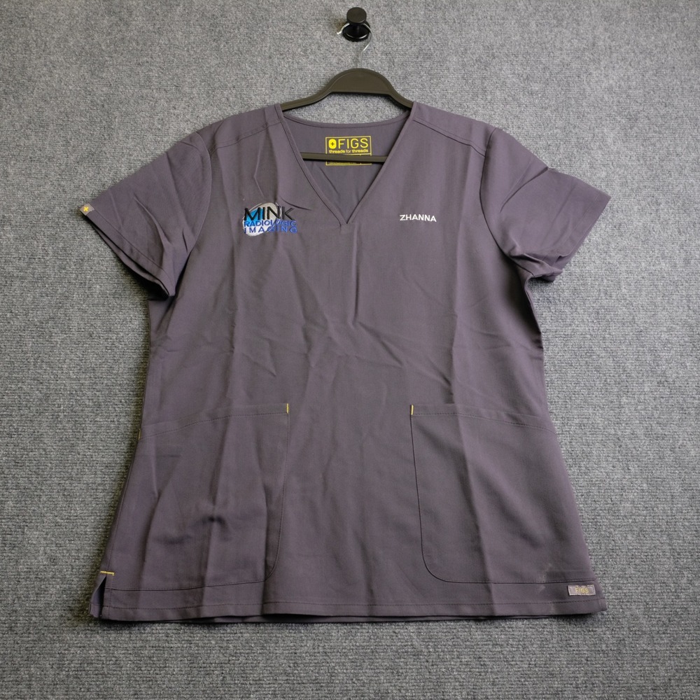 FIGS Scrub Top Womens Large Purple Mink Radiologic Imaging Zhanna Medical Nurse